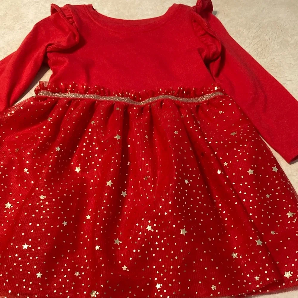Red & gold Christmas dress 2T